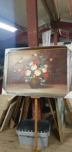 Mooi bloemen schilderij groot 100 bij 70 cm., Antiek en Kunst, Curiosa en Brocante, Ophalen