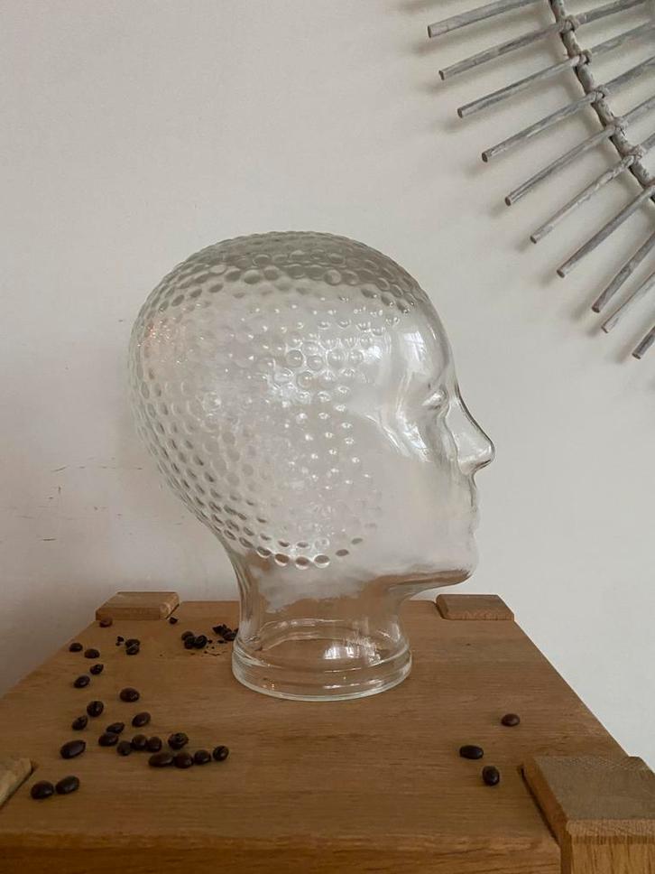 Vintage / retro glazen hoofd, Antiek en Kunst, Antiek | Glas en Kristal, Ophalen of Verzenden
