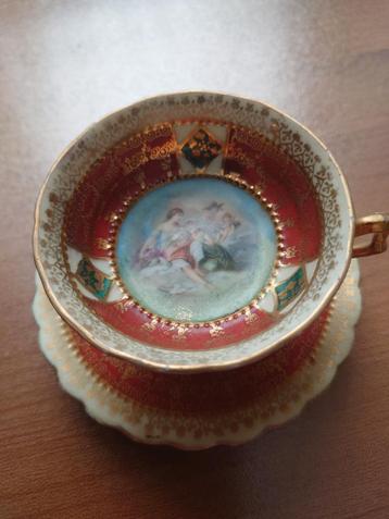 Antiek Royal Vienna porcelein mini kop en schotel beschikbaar voor biedingen