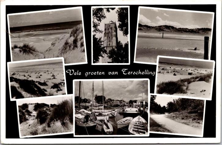 Groeten van Terschelling - 6 ansichtkaarten jaren 60, Verzamelen, Ansichtkaarten | Nederland, Gelopen, Waddeneilanden, 1960 tot 1980