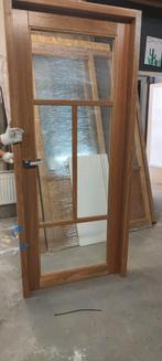Eiken deur met kozijn en glas NIEUW, Doe-het-zelf en Verbouw, Deuren en Horren, Ophalen, 80 tot 100 cm, Binnendeur, Nieuw