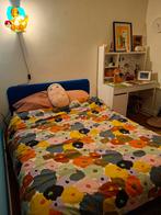 Ikea Slattum Bed 140x200, blauw, incl. lattenbodem, Huis en Inrichting, Slaapkamer | Bedden, Ophalen, Blauw, 140 cm, Zo goed als nieuw