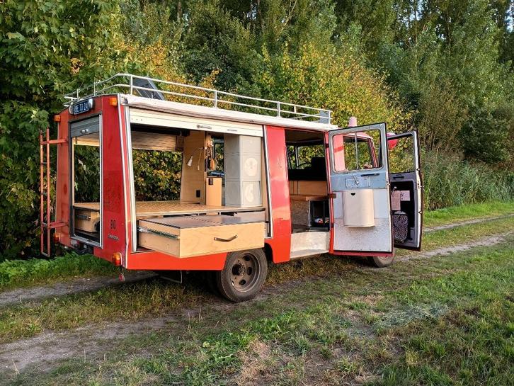 Opel Blitz 1972 camper, brandweerauto/ -bus, LPG, APK vrij, Caravans en Kamperen, Campers, Particulier, tot en met 4, Buscamper of Camperbus