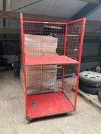 Rode metalen rolcontainer met gaas, Doe-het-zelf en Verbouw, Metalen, Ophalen