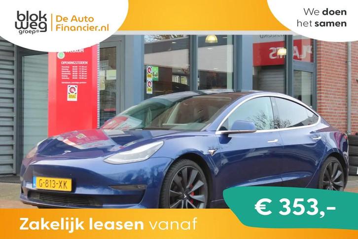 Tesla Model 3 Dual Motor * 462PK Performance * € 20.750,00, Auto's, Tesla, Bedrijf, Te koop, Model 3, Achteruitrijcamera, Airbags