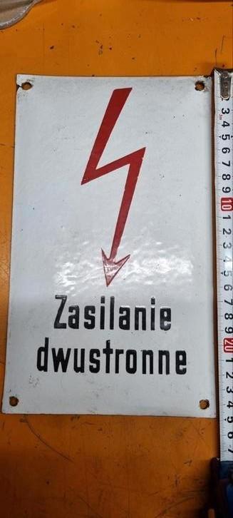 Vintage Emaille Gevaar Bord - 25x15 cm beschikbaar voor biedingen