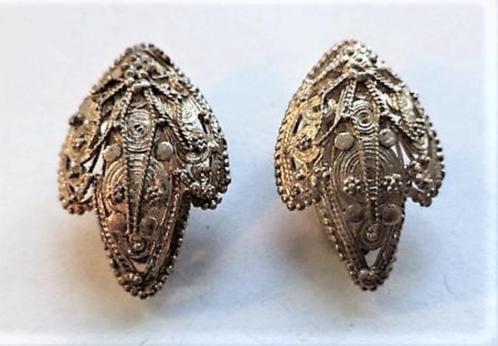 Filigraan zilveren oorbellen, clips, Bali (5489), Sieraden, Tassen en Uiterlijk, Oorbellen, Nieuw, Zilver, Zilver, Ophalen