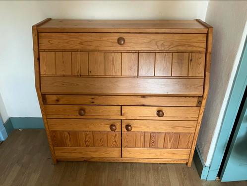 Scandinavisch grenen secretaire, Huis en Inrichting, Kasten | Secretaires, Gebruikt, Ophalen