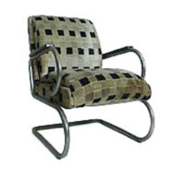 Fauteuil, Originele Art Deco Stoel, Huis en Inrichting, Fauteuils, Gebruikt, Metaal, Stof, 50 tot 75 cm, Minder dan 75 cm, Ophalen