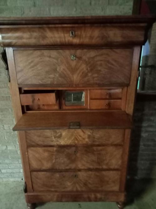 Prachtige zeer oude houtensecretaire. Mooie lichte kleuren., Huis en Inrichting, Kasten | Secretaires, Gebruikt, Ophalen