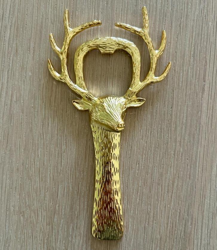 Rendier flesopener goudkleurig / nieuw en ongebruikt, Huis en Inrichting, Keuken | Keukenbenodigdheden, Nieuw, Ophalen of Verzenden