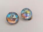 Vintage clips oorbellen jaren 60 Aurora Borealis kristal, Ophalen of Verzenden, Gebruikt, Overige materialen, Overige typen