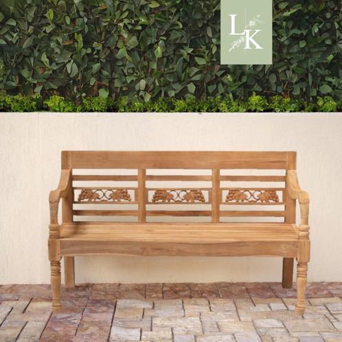 Landelijke klassieke tuinbank - Waverly teakhout, Tuin en Terras, Tuinbanken, Nieuw, Teakhout, Ophalen of Verzenden