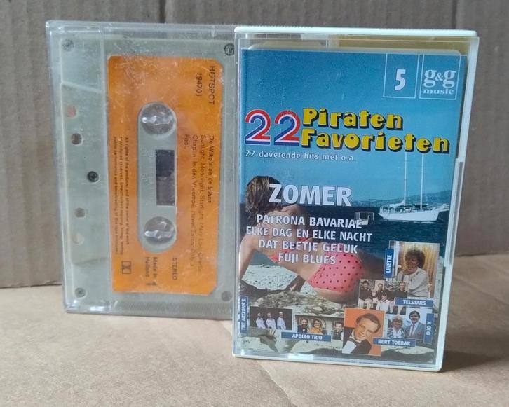 2 verzamel cassettes 22 piraten favorieten en De Wiko's, Cd's en Dvd's, Cassettebandjes, Gebruikt, Origineel, Nederlandstalig