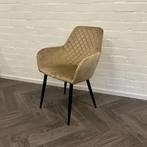 Fluwelen Eetkamerstoelen Beige, Overige materialen, Overige kleuren, Ophalen of Verzenden, Zo goed als nieuw