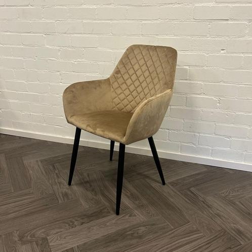 Fluwelen Eetkamerstoelen Beige, Huis en Inrichting, Stoelen, Zo goed als nieuw, Vijf, Zes of meer stoelen, Kunststof, Overige materialen