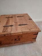 Dekenkist / Salontafel - Teakhout - 90x90cm teak, Huis en Inrichting, Woonaccessoires | Kisten, Ophalen, Gebruikt, 50 tot 100 cm