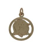 14k gouden kinder kopje meisje ketting hanger armband bedel, Voordeelsieraden, Verzenden, Nieuw, Met edelsteen