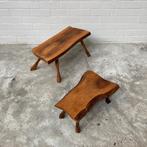 Vintage brutalist tafel set, Huis en Inrichting, Tafels | Bijzettafels, Ophalen, Gebruikt, 75 cm of meer, 60 cm of meer