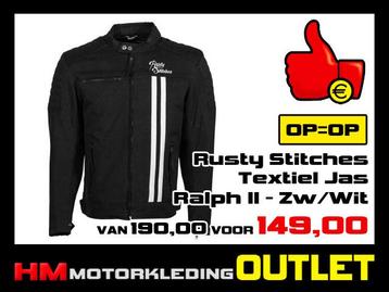 Textiel Motorjas Rusty Stitches Ralph V2 Zwart-Wit - MEN beschikbaar voor biedingen