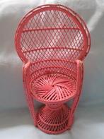 Rieten poppenstoel, pauwentroon voor pop, roze, 44 cm hoog, Ophalen of Verzenden, Zo goed als nieuw, Accessoires