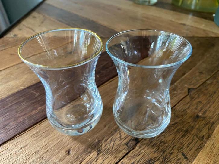 Turkse theeglazen, borrelglazen, amuseglazen, Verzamelen, Glas en Borrelglaasjes, Zo goed als nieuw, Borrel- of Shotglas, Ophalen