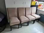 4 Gebruikte Eetkamerstoelen met beige stoelhoezen., Huis en Inrichting, Stoelen, Ophalen of Verzenden