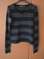 Zwart-groen gestreept shirt CORA KEMPERMAN maat M snazzeys, Kleding | Dames, Maat 38/40 (M), Verzenden, Lange mouw, Groen