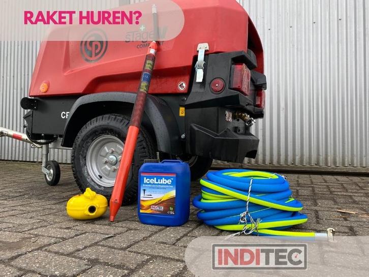 Bodemraket set huren inclusief diesel compressor grondraket, Zakelijke goederen, Machines en Bouw | Pompen en Compressoren, Ophalen of Verzenden