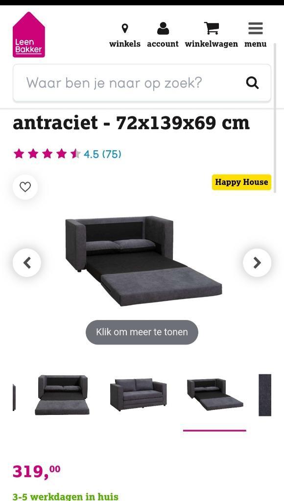 Slaapbank Sirena Leenbakker in topstaat, Huis en Inrichting, Slaapkamer | Slaapbanken, Zo goed als nieuw, Overige maten, Overige maten