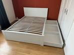 Ikea Brusali bedframe, lattenbodem 140x200+ Besta kastje, Ophalen, Wit, 140 cm, Zo goed als nieuw
