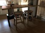 UNIEK EN HEEL FRAAI IS DEZE BOOMSTAMTAFEL MET GIETIJZEREN ON, Huis en Inrichting, Tafels | Eettafels, Nieuw, Vijf personen of meer