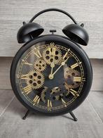 Zwarte klok met wijzerplaten (werkend), Ophalen of Verzenden, Zo goed als nieuw, Wandklok