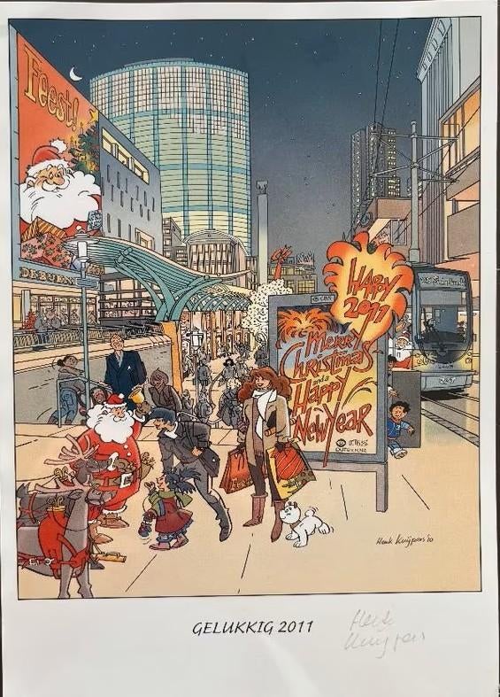 Franka Kerst / Nieuwjaarskaart 2011 (Henk Kuipers), 1980 tot heden, Nieuw, Ophalen of Verzenden, Prent