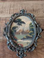 Ovaal schilderijtje met landschap, Antiek en Kunst, Ophalen of Verzenden, Ovaal, Minder dan 50 cm, Minder dan 100 cm