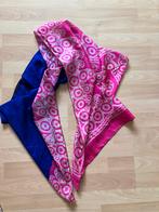 100% zijden sjaaltje blauw/fuchsia zgan, Ophalen of Verzenden, Zo goed als nieuw, Sjaal