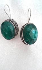 zilver Smaragd oorbellen, Sieraden, Tassen en Uiterlijk, Oorbellen, Verzenden, Nieuw, Met edelsteen, Knopjes of Stekers