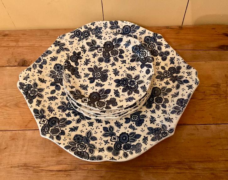 Société Ceramique Beatrix Gebaksset 8 delen, Antiek en Kunst, Antiek | Servies los, Ophalen of Verzenden