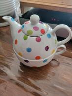 tea for one multicolored dots meerdere kleuren stippen, Ophalen of Verzenden, Zo goed als nieuw, Overige stijlen, Kop(pen) en/of Schotel(s)