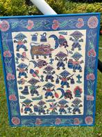 Batik doek in lijst gratis, Antiek en Kunst, Kunst | Niet-Westerse kunst, Ophalen of Verzenden