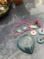 Natuursteen hart 8/9 cm. Sieraden natuursteen, Ophalen of Verzenden, Zo goed als nieuw, Groen, Steen of Mineraal