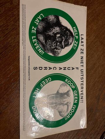 Fauna Cards Stickers - Aap & Olifant beschikbaar voor biedingen