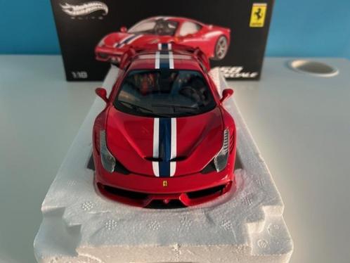 FERRARI 458 SPECIALE 1:18 HOT WHEELS ELITE   ZIE INFO!!, Hobby en Vrije tijd, Modelauto's | 1:18, Zo goed als nieuw, Auto, Hot Wheels