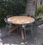NIEUWSTAAT! Grote ronde houten tafel eettafel 140 cm, Rond, Zo goed als nieuw, Hout, Ophalen