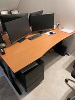 Twee professionele bureaus + bureaustoelen, Ophalen, In hoogte verstelbaar, Gebruikt, Bureau