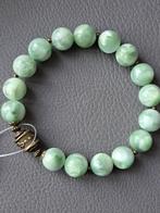 748 Edelsteen armband natuurlijke groene Angeliet 11.3mm, Nieuw, Ophalen of Verzenden, Elastiek, Met edelsteen