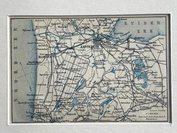 1885 Landkaart leiden amsterdam denhaag delft rotterdam etc beschikbaar voor biedingen