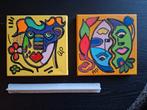 2 schilderijen Ayan Pierik 20x20cm, Antiek en Kunst, Ophalen of Verzenden