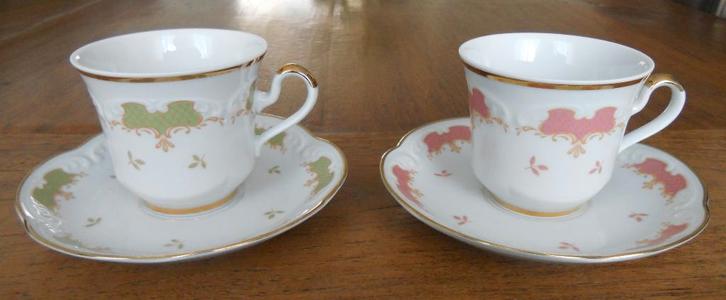 2 Kop en schotels., Huis en Inrichting, Keuken | Servies, Zo goed als nieuw, Kop(pen) en/of Schotel(s), Overige stijlen, Overige materialen