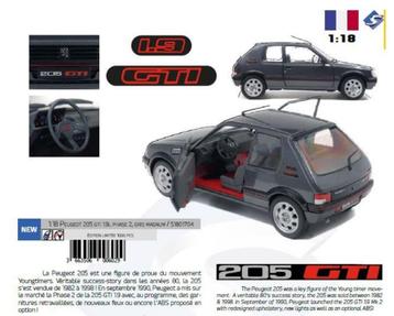 Peugeot 205 GTI 1.9 1990 Solido Gris Magnum limited edition beschikbaar voor biedingen